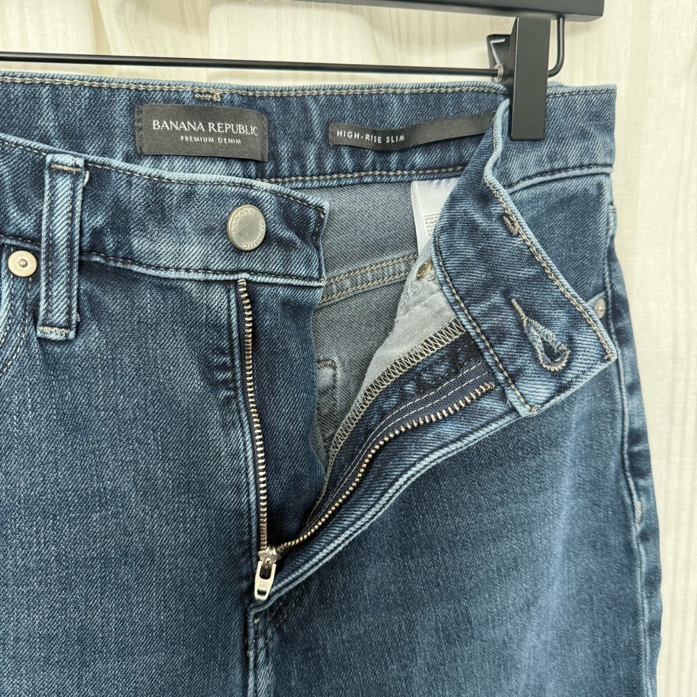 EUC🔥 Banana Republic Premium Denim High Rise Slim Jeans size 27 - Picture 6 of 6